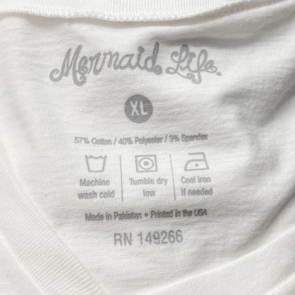 Nwt Mermaid Life White S/S Graphic T-Shirt XL - Picture 9 of 10